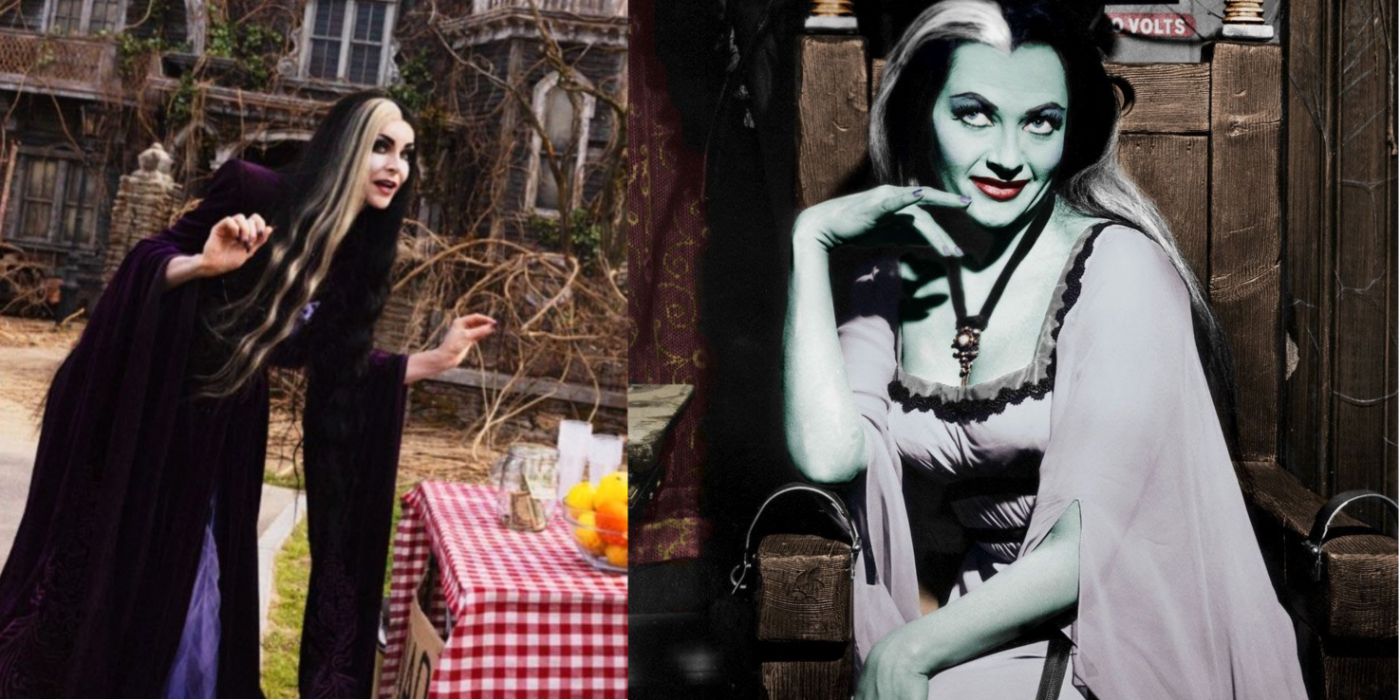 Split IMage Sheri Moon Zombie and Yvonne DeCarlo as Lily Munster