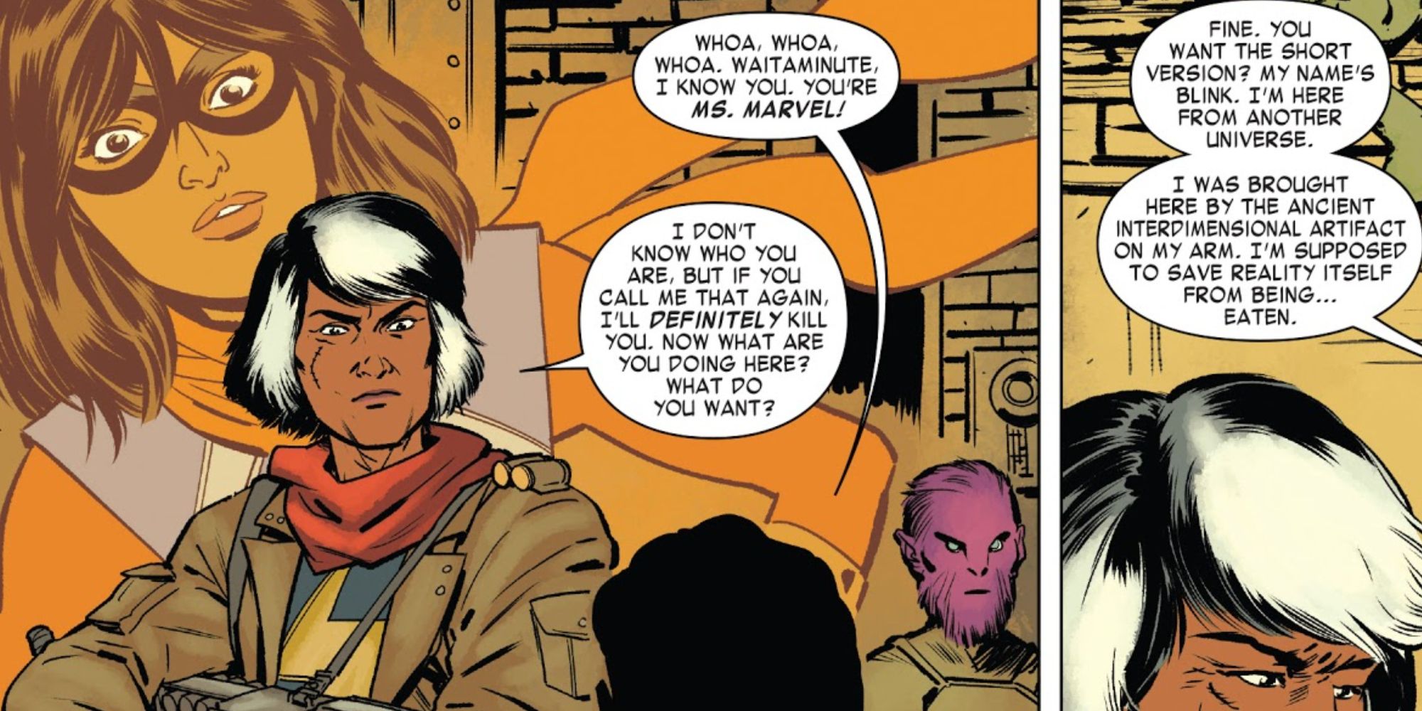 A Ms. Marvel variant appears in Exiles comics.