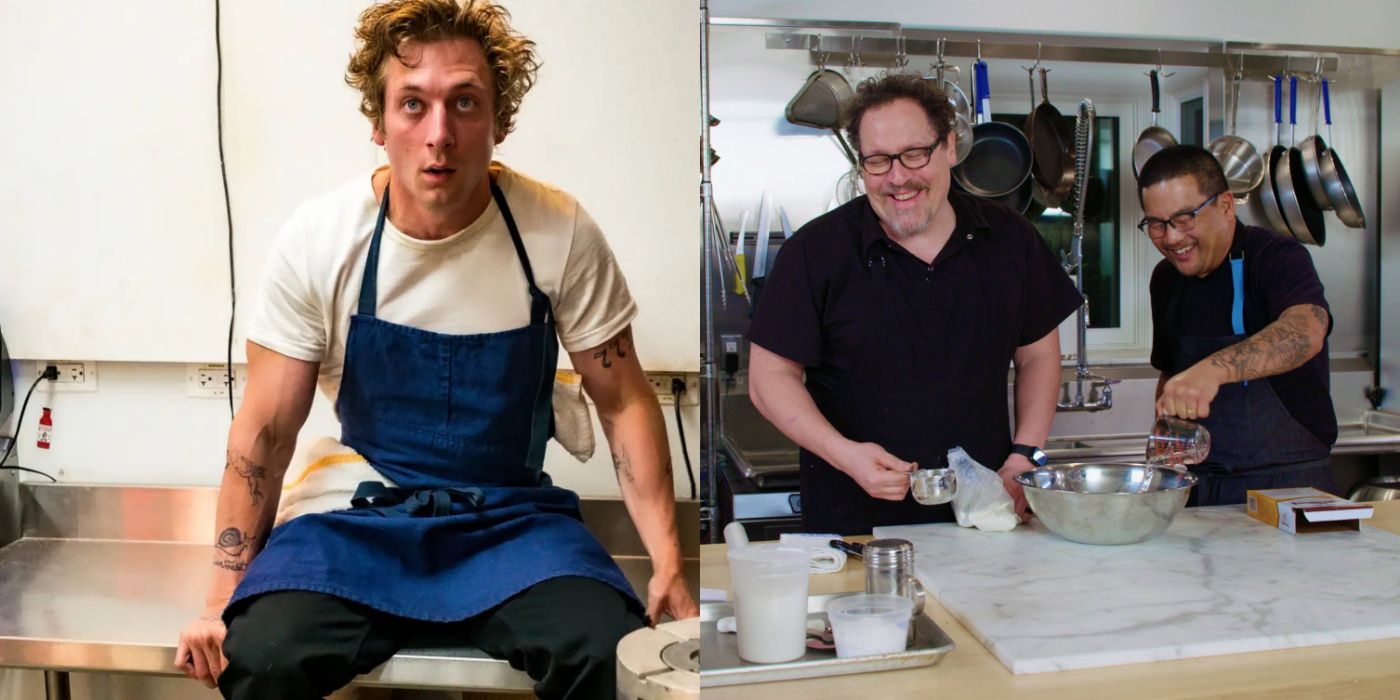 Split image of The Bear and The Chef Show
