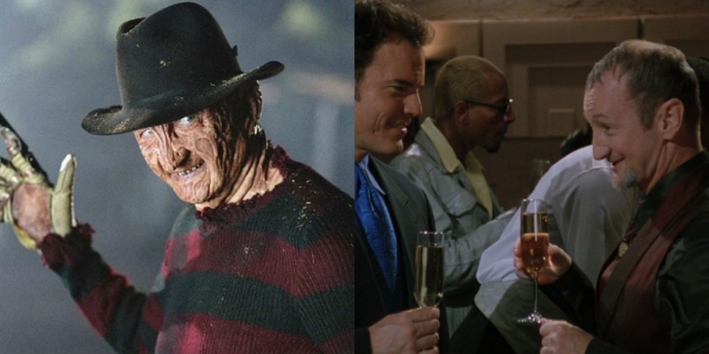 Split image of Robert Englund as Freddy Kruger and in Wishmaster