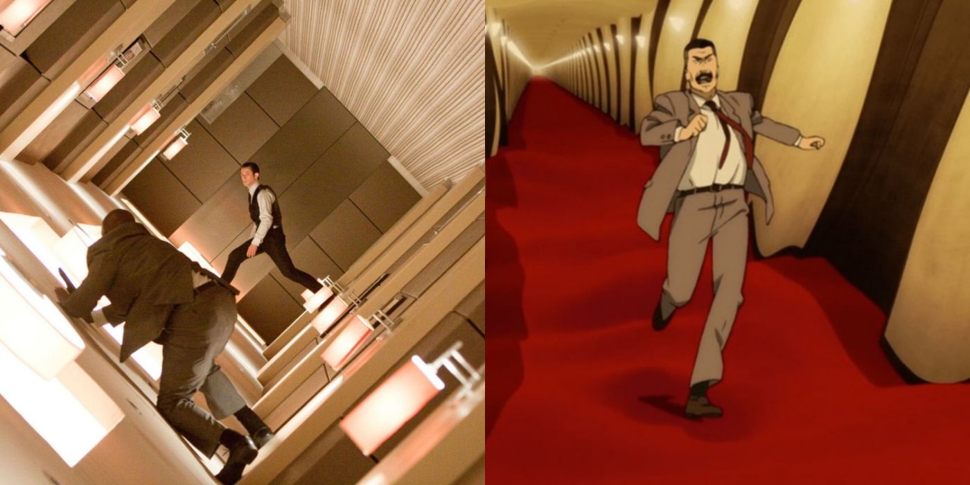 The hallway scenes in Inception and Paprika