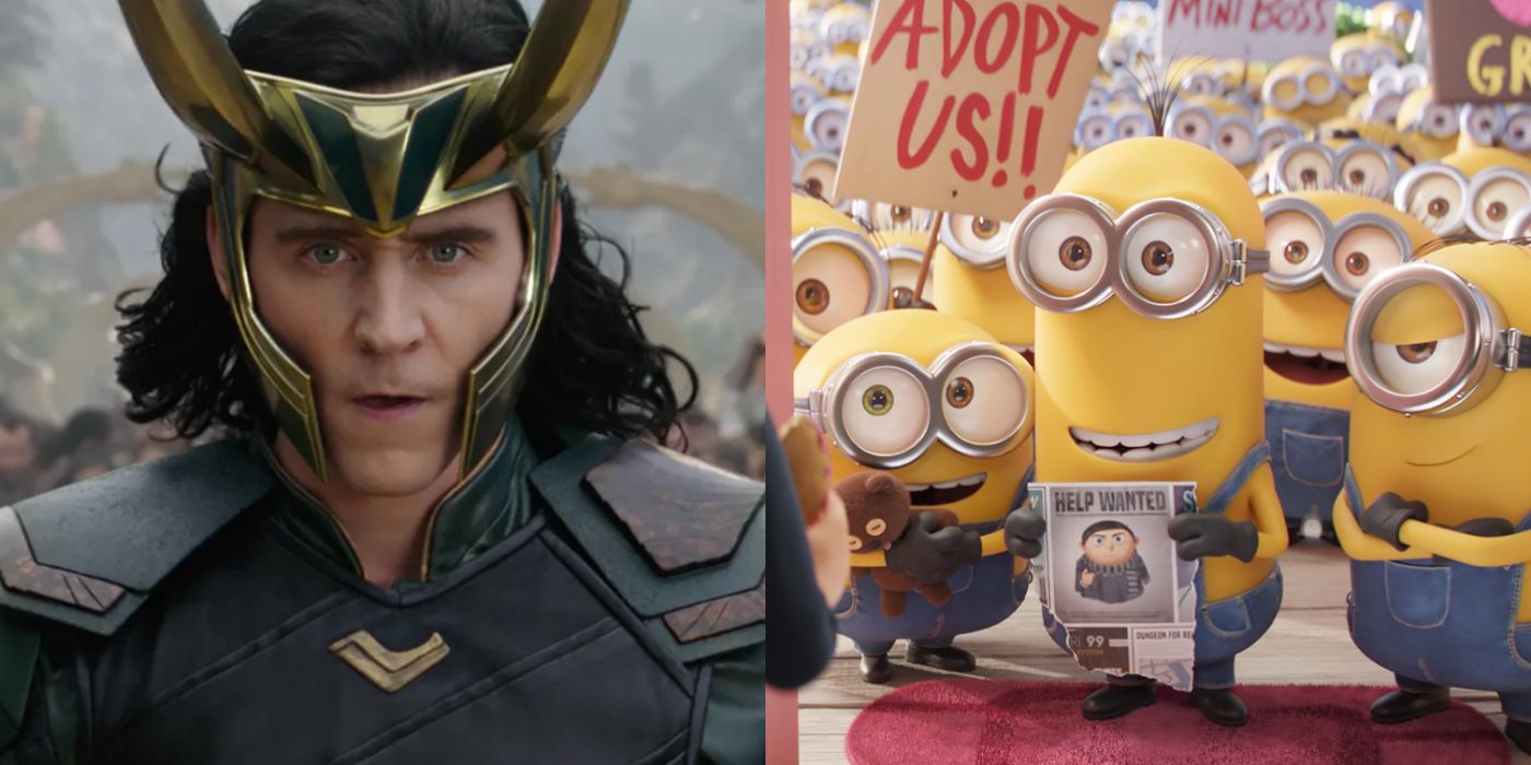 Split image of Loki and the Minions