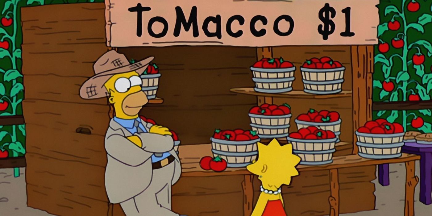 Homer Simpson selling Tomacco plants in the episode E'i E'i (Annoyed Grunt)