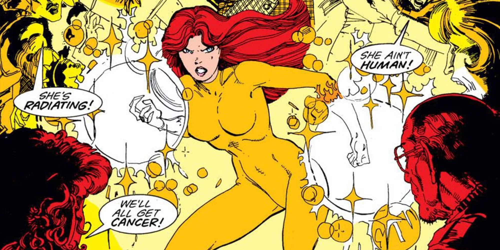 Firestar uses her powers in Marvel Comics.