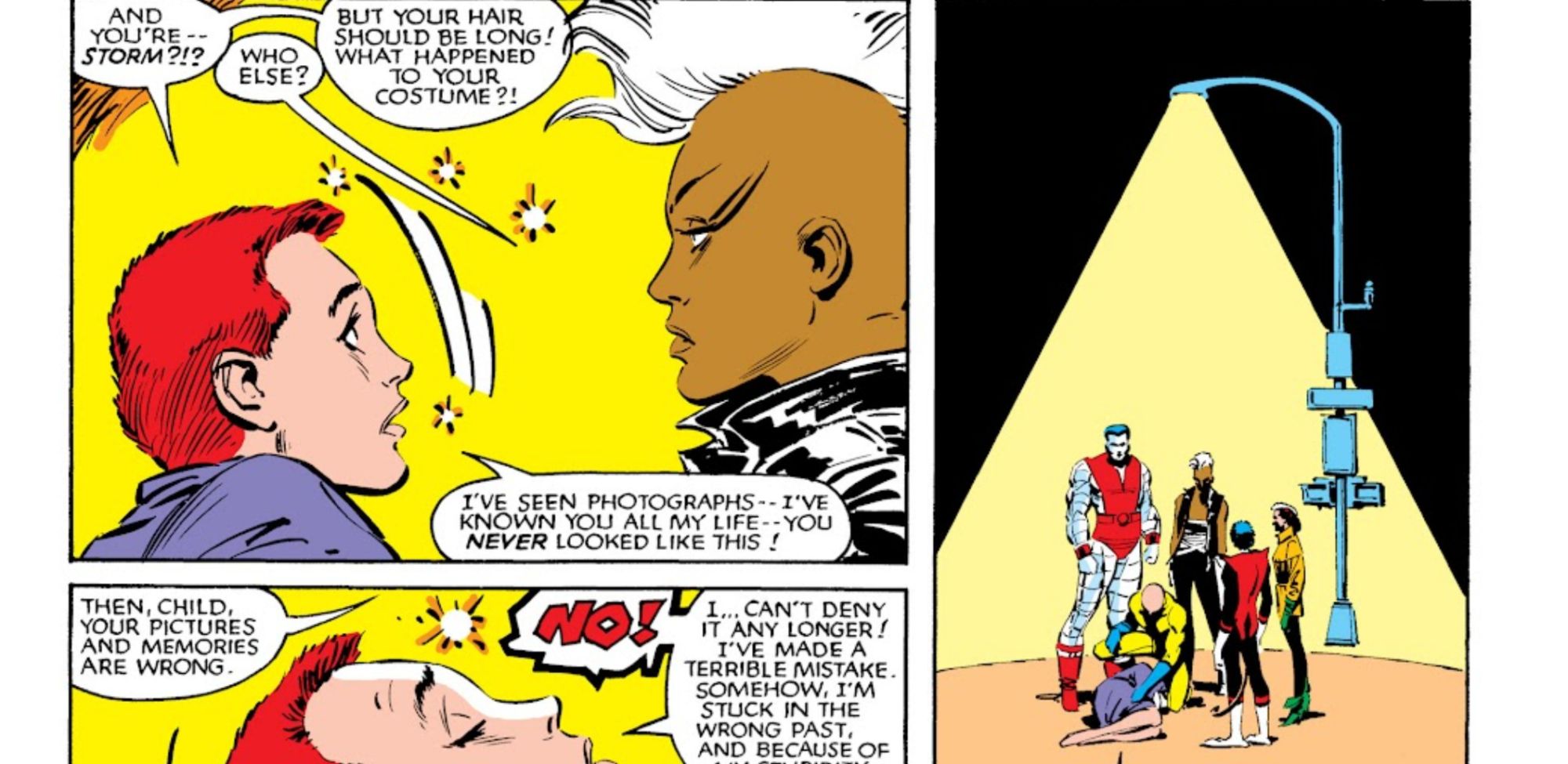 Rachel Summers meets the X-Men in the present in Marvel Comics.