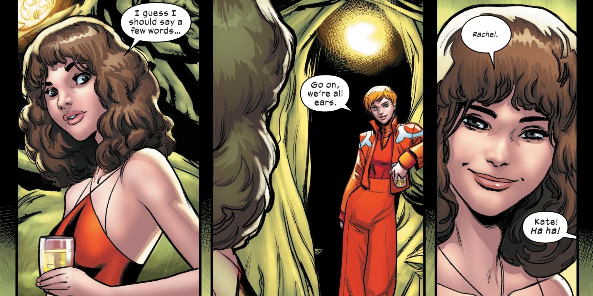 Kitty Pryde shares a moment with Rachel Summers in Marauders #12 comic.
