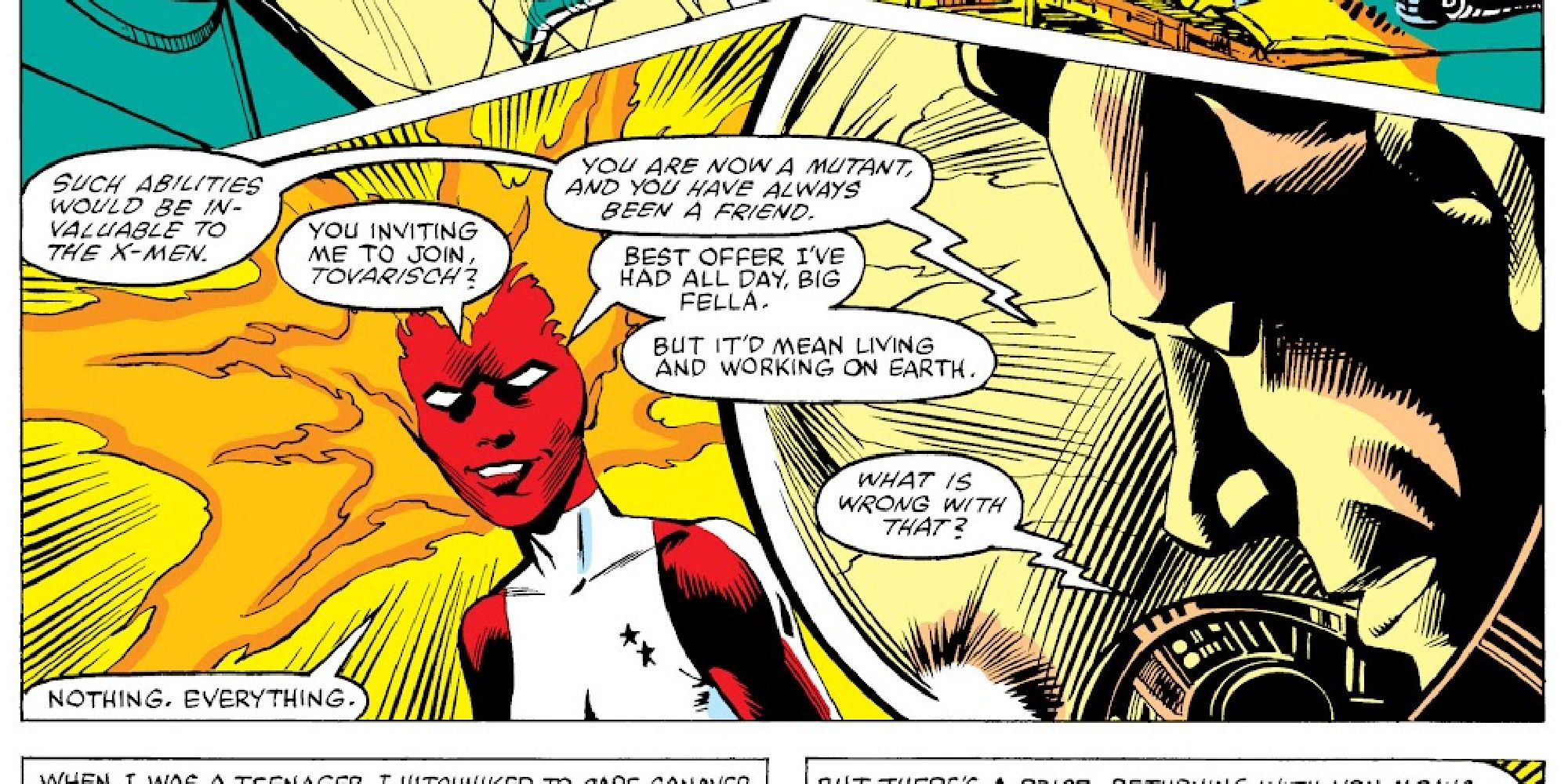 Colossus asks Carol Danvers to join the X-Men in Marvel Comics.