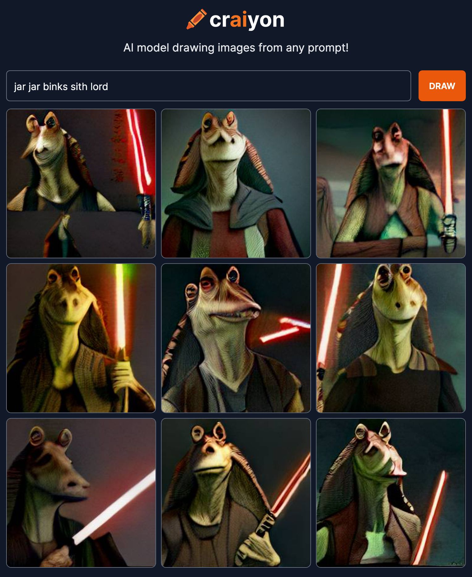 Darth Jar Jar Star Wars Prequel Villain In AI Art