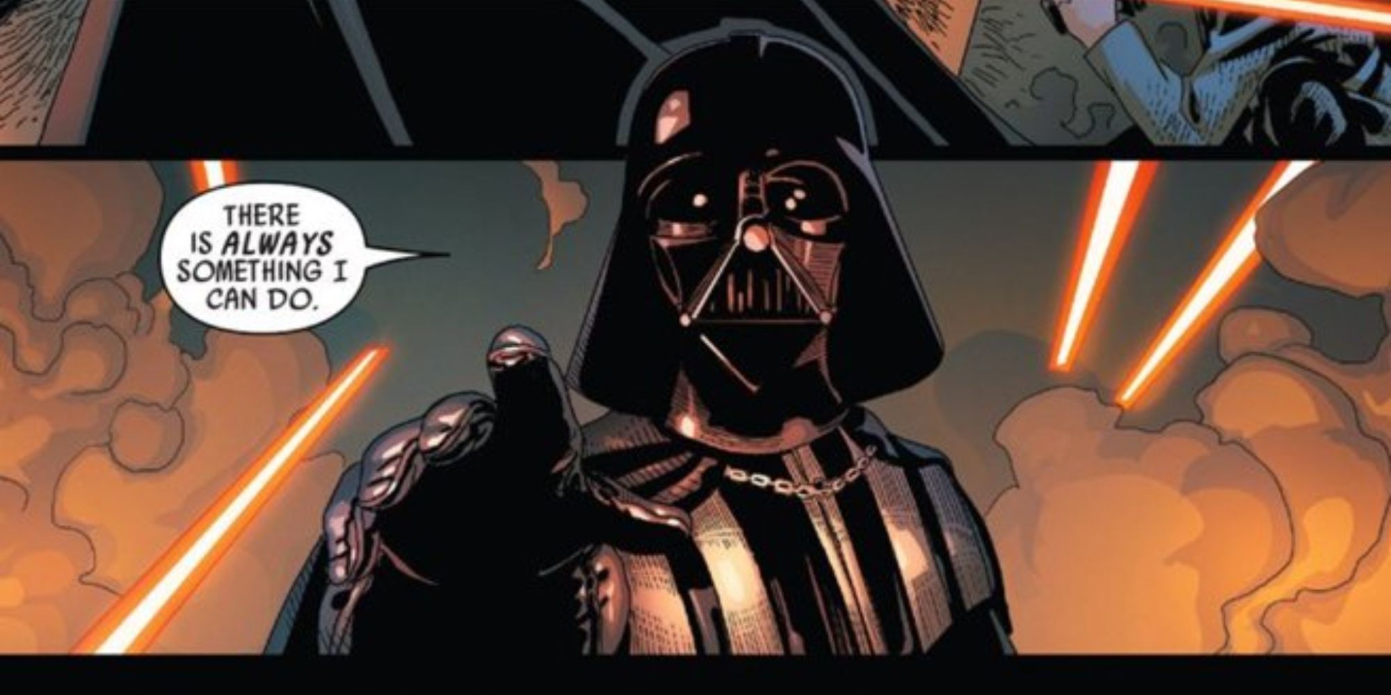 Darth Vader fighting droids in Darth Vader comic