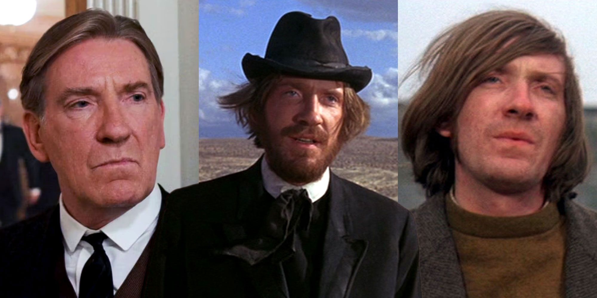 Three side by side images of David Warner's roles.