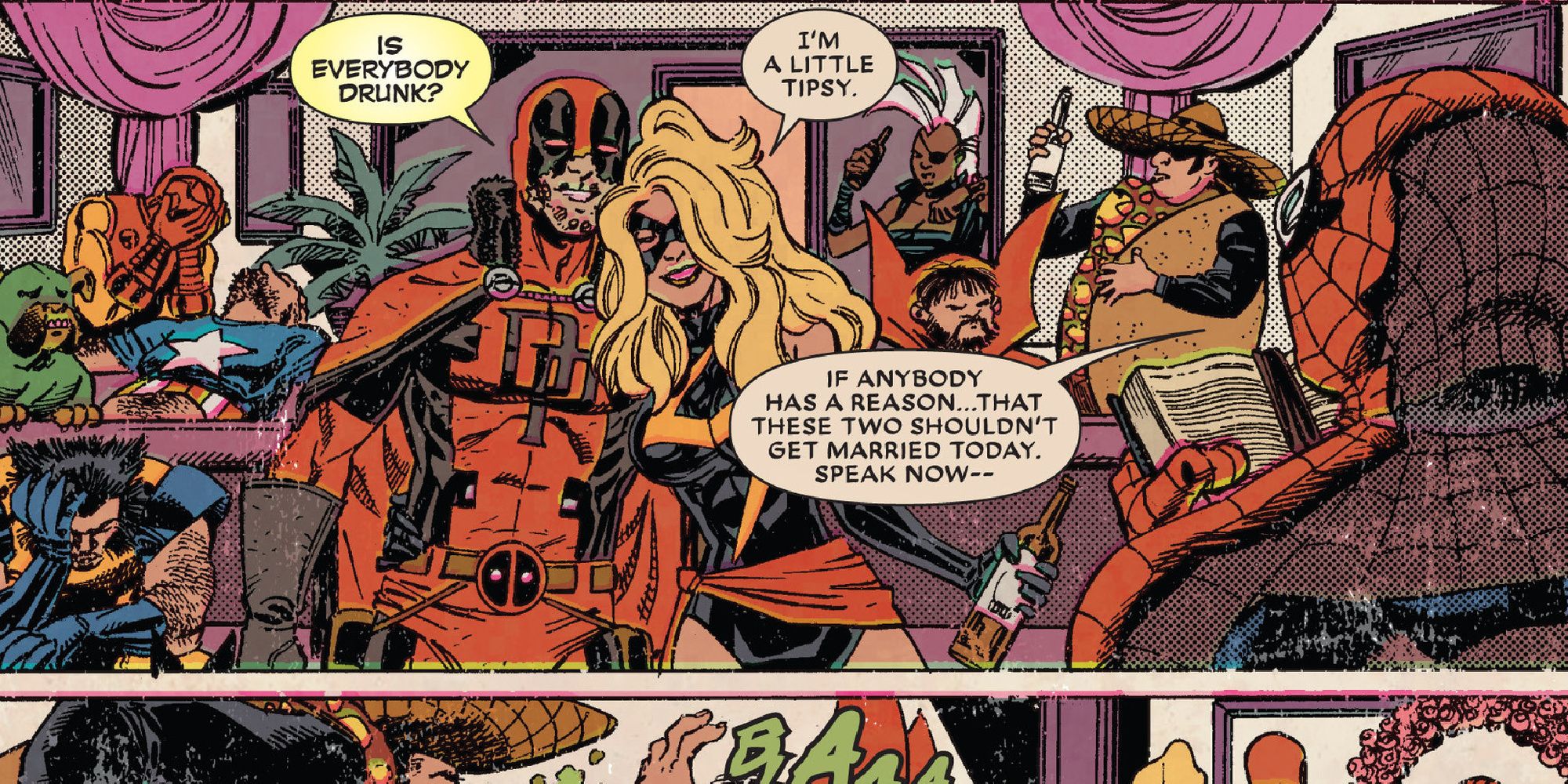 Deadpool and Carol Danvers marry in Marvel comics.