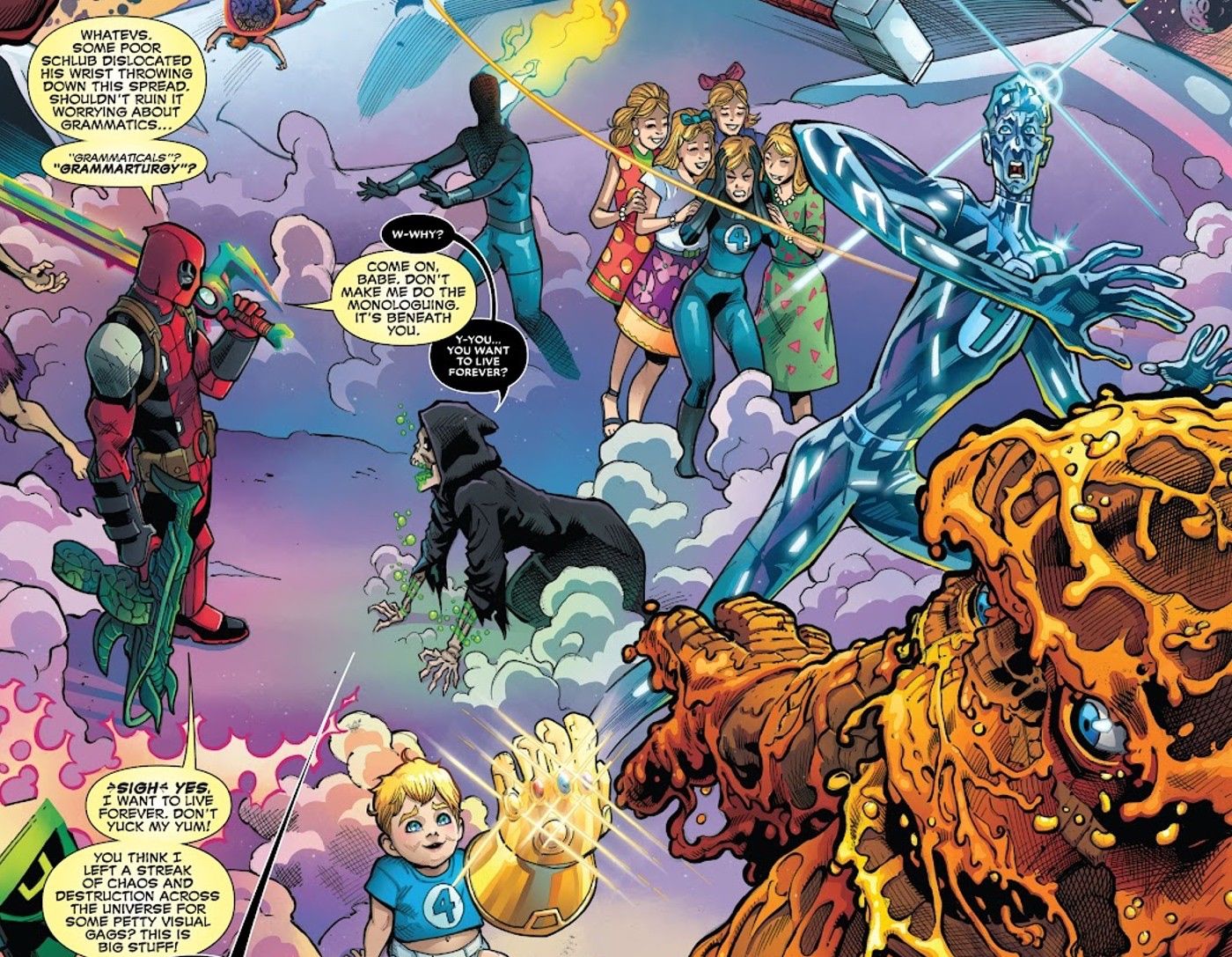 Deadpool killing Fantastic Four comic