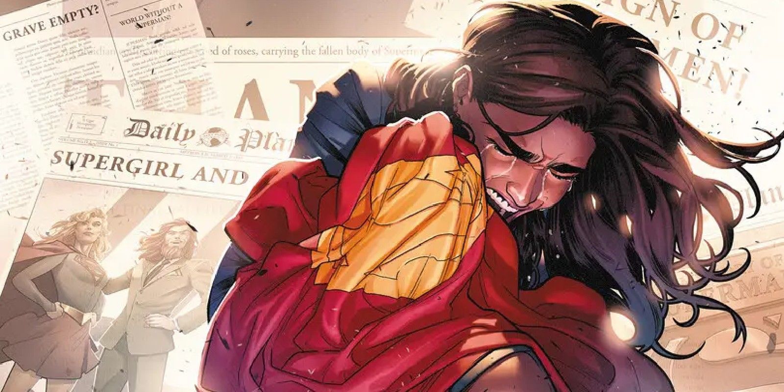 Death of Superman Lois Lane Clutching Superman Cape