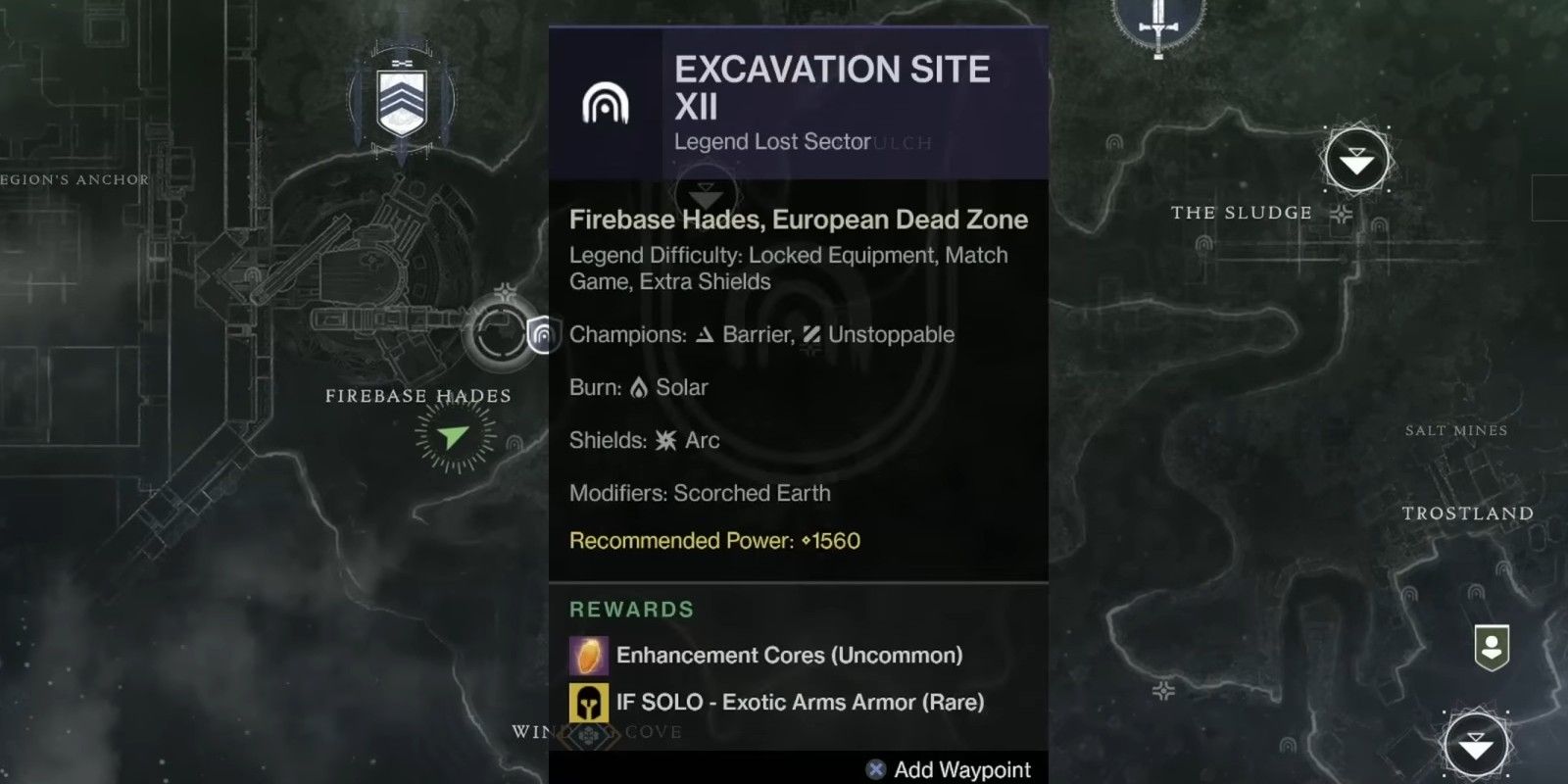 Destiny 2 Excavation Site XII Lost Sector Legend Master Guide