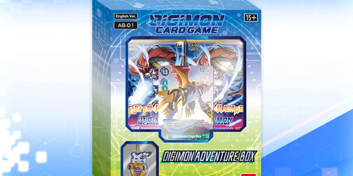 A box of the Digimon card game.