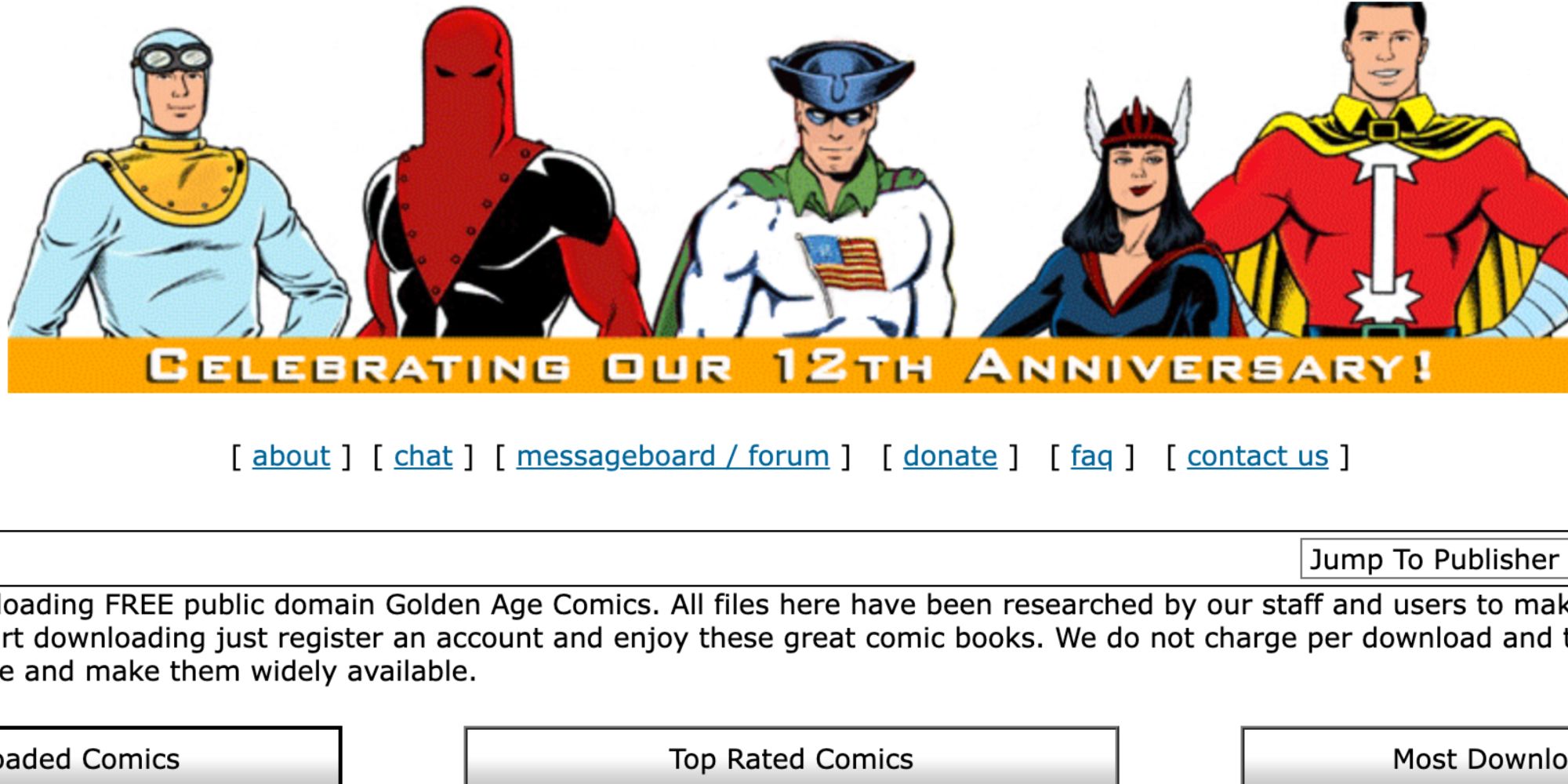 Digital Comic Museum home page