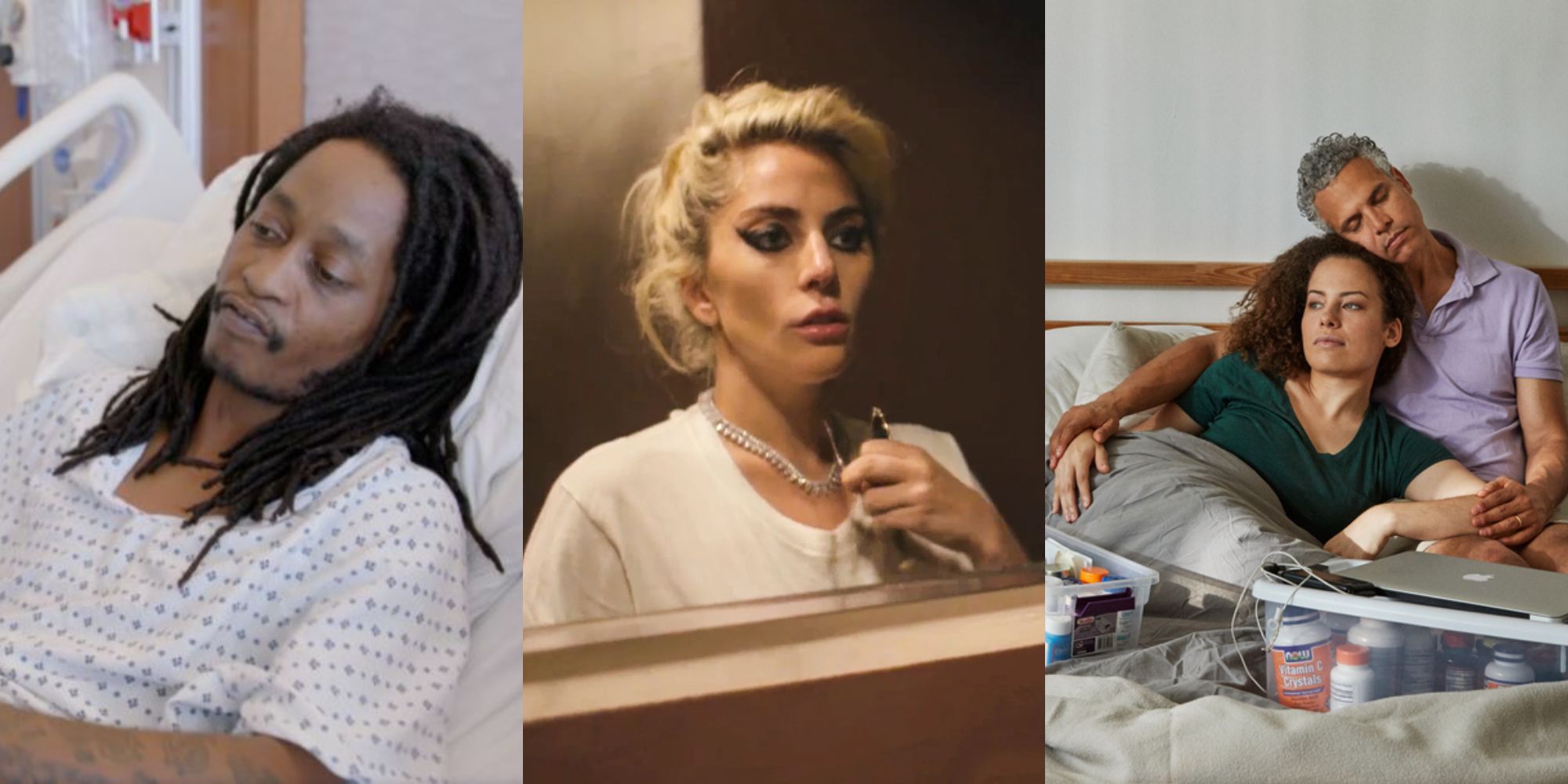 Stills from Blood Sugar Rising, Gaga: Five Foot Two, and Unrest.
