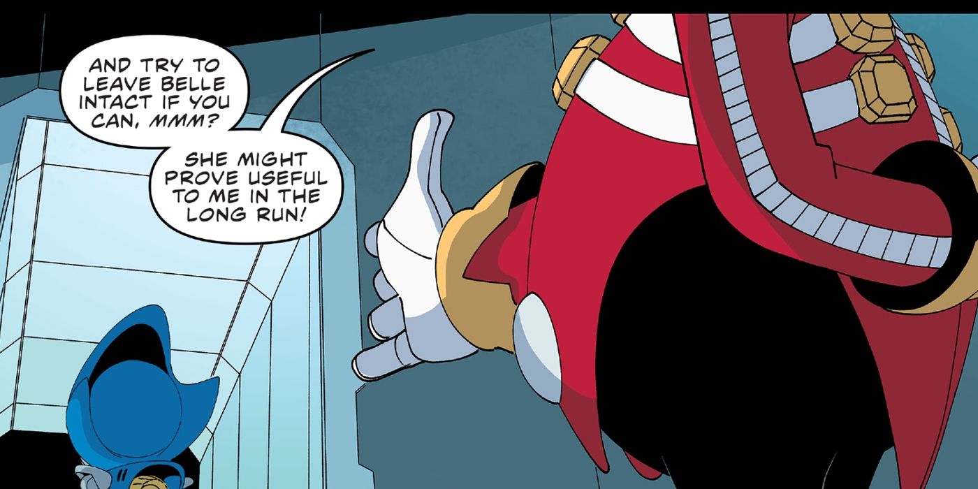 Dr. Eggman asks that Metal Sonic leave Belle the Tinkerer alive in Sonic the Hedgehog 51