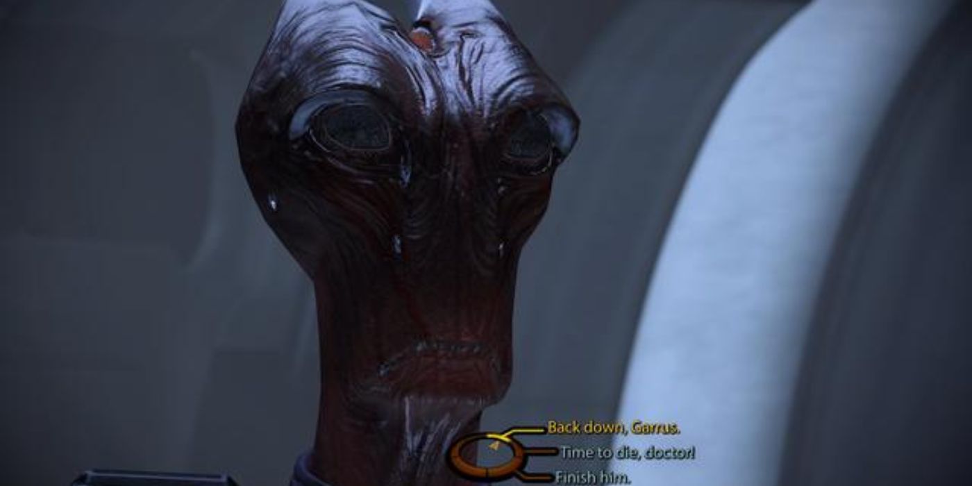 Dr. Saleon looking serious in Mass Effect.