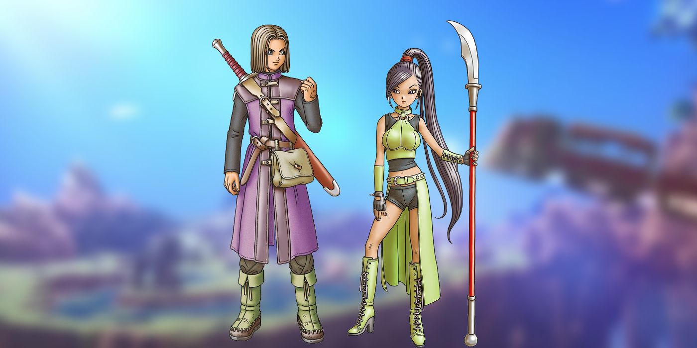 Dragon Quest 11 Characters Most Likely To Appear In DQ Treasures Hero and Jade on Treasures Background