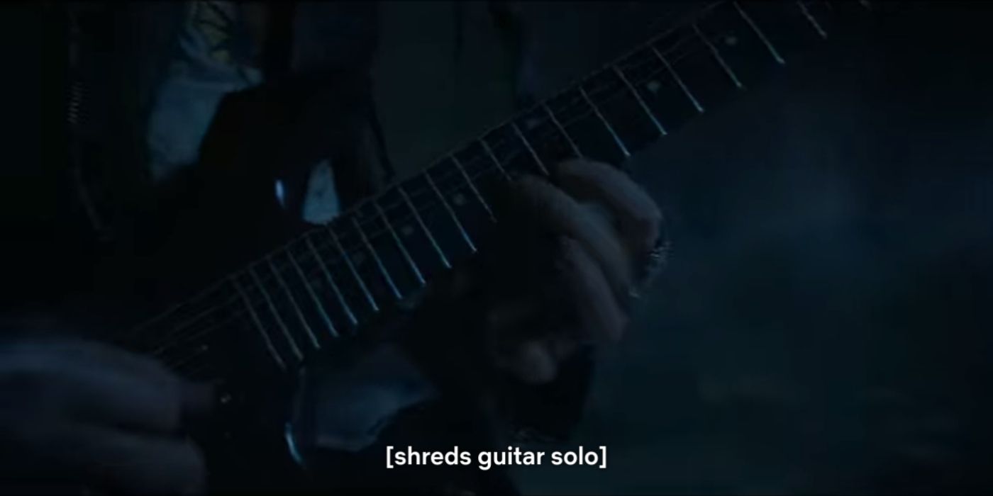 Eddie shreds guitar solo in Stranger Things