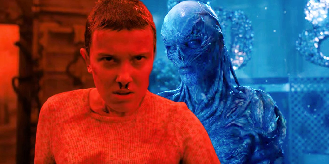 A composite image of Vecna and Eleven from Stranger Things Season 4 Episode 9
