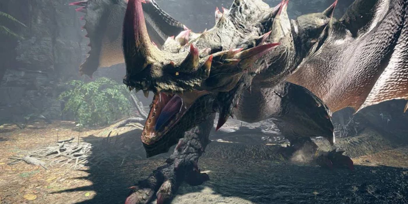 An Espinas roaring in Monster Hunter Rise: Sunbreak.