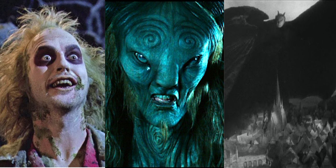 Three side by side images from fantasy horror movies.