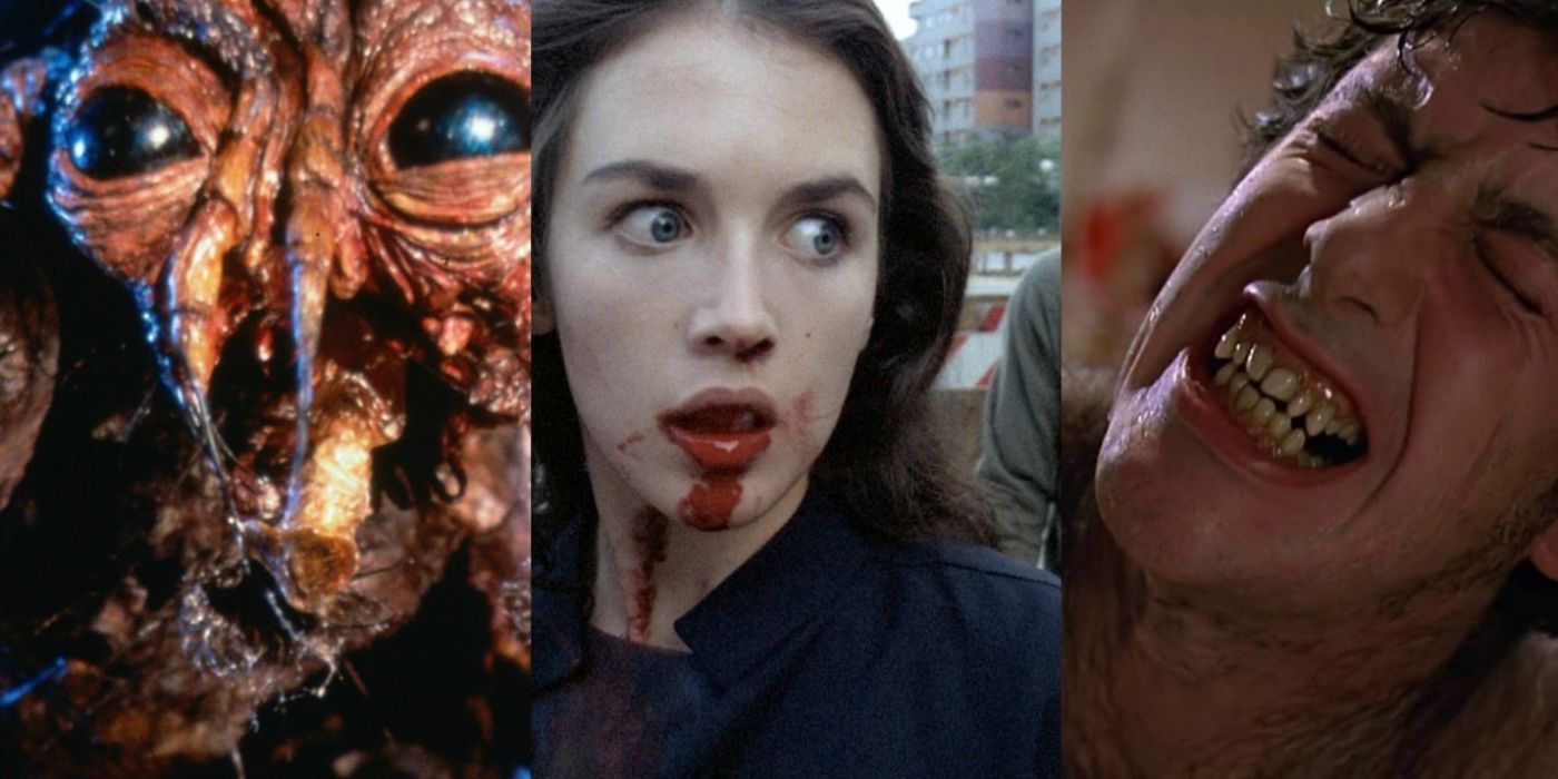 Split image The Fly, Possession, An American Werewolf In London