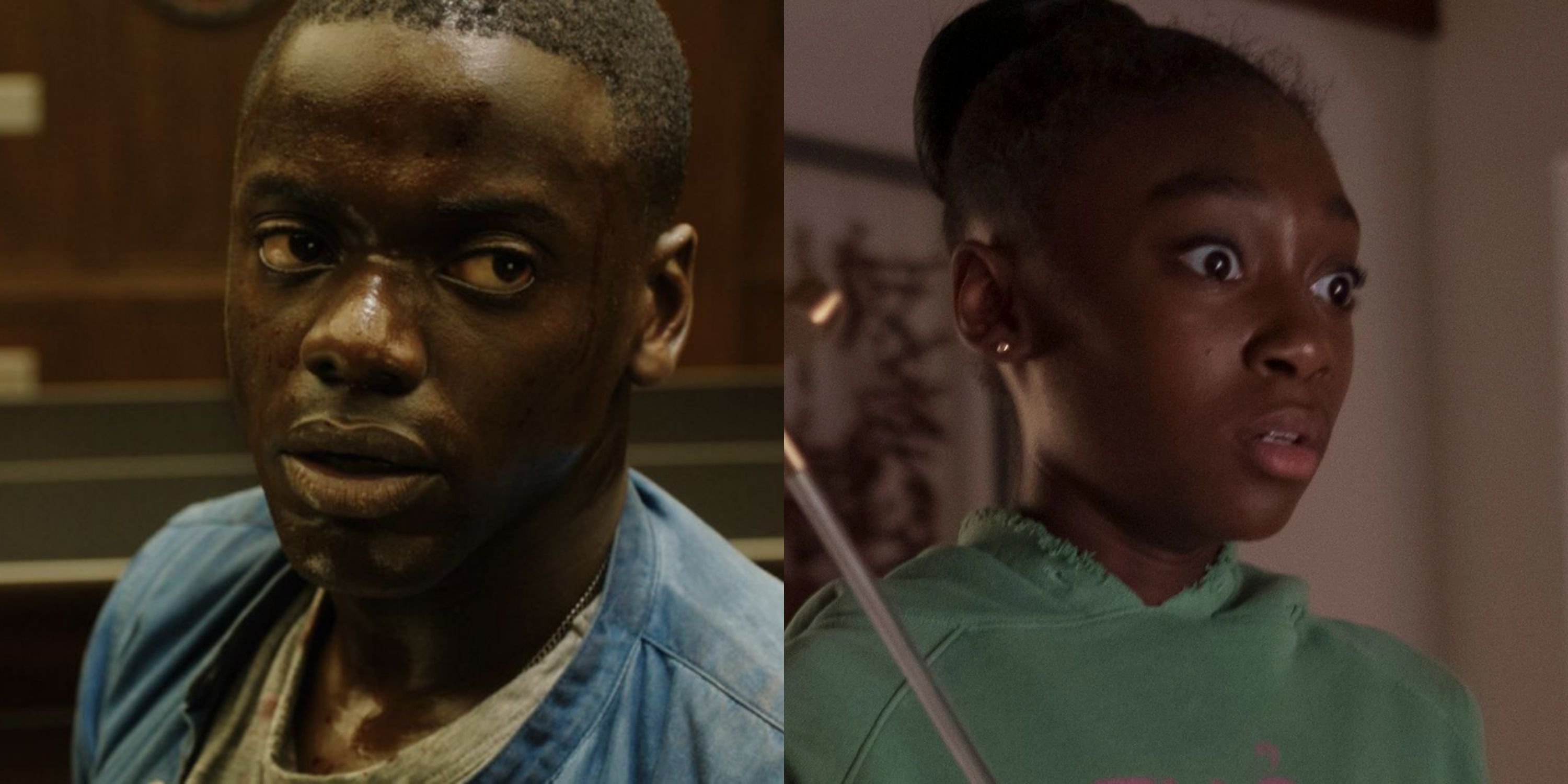 Featured image Daniel Kaluuya as Chris in Get Out and Zora Wilson in Us