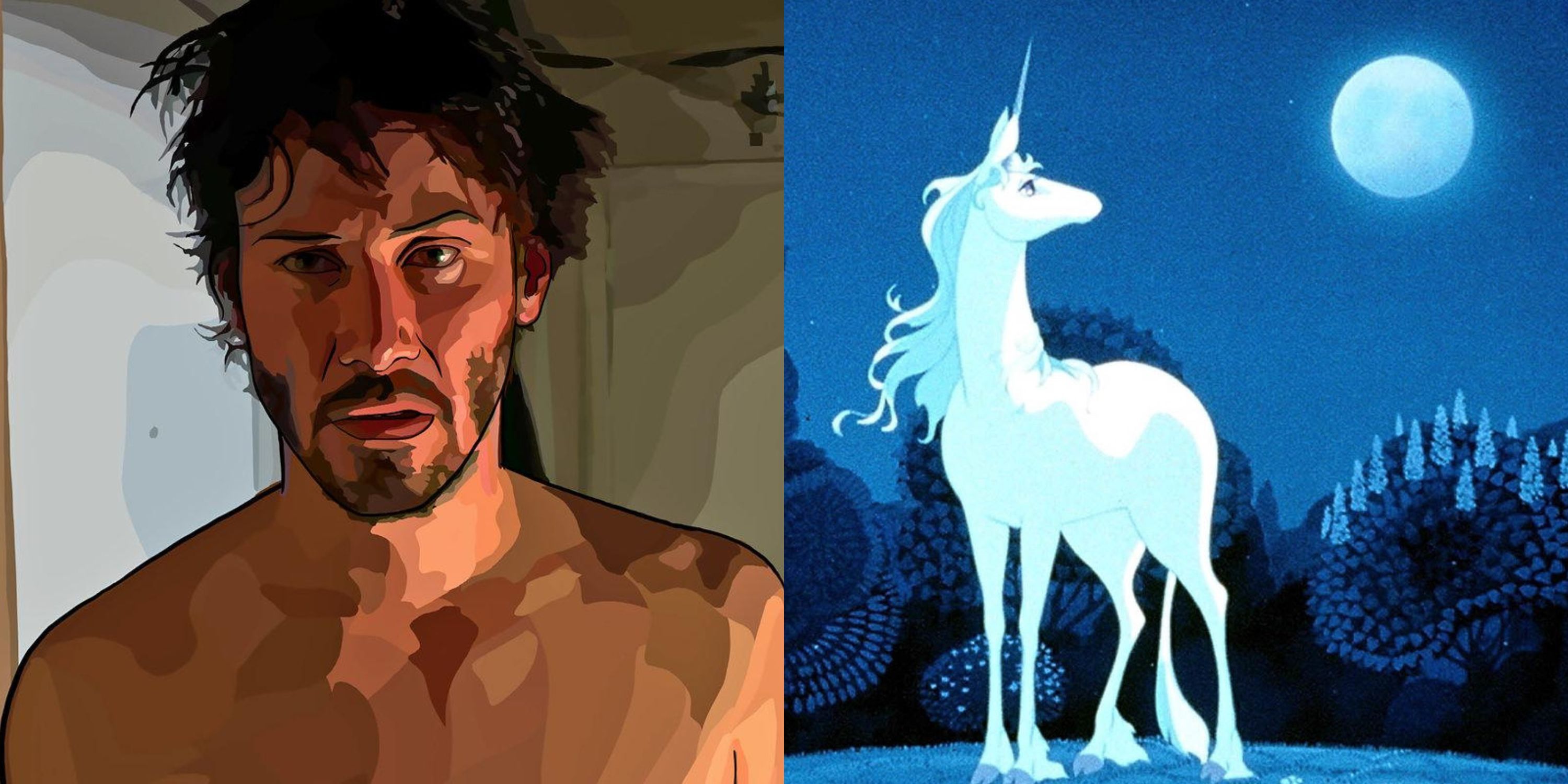 Featured image Keanu Reeves in A Scanner Darkly and The Last Unicorn