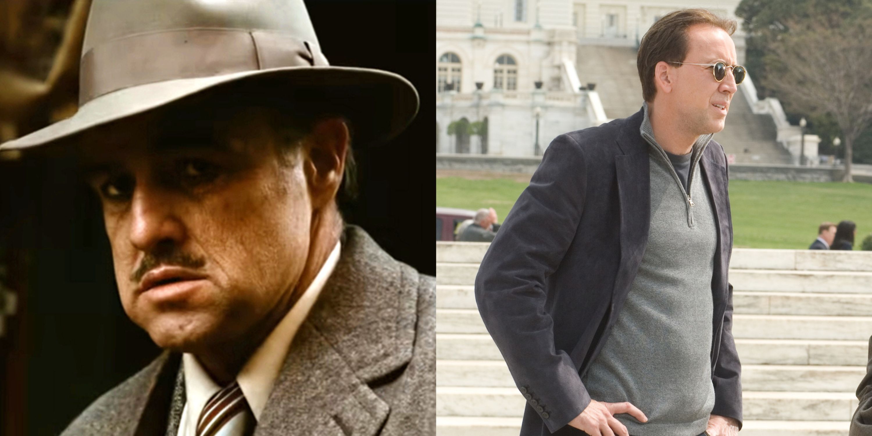 Featured image with Marlon Brando in The Godfather and Nicolas Cage in National Treasure 2