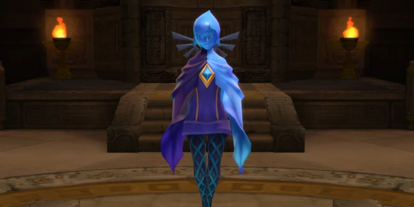 The blue humanoid spirit Fi in Skyward Sword.