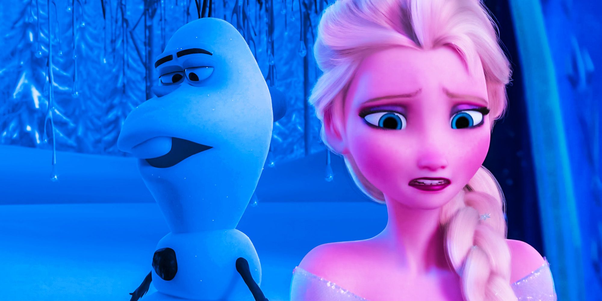 Olaf and Elsa in Disney's Frozen