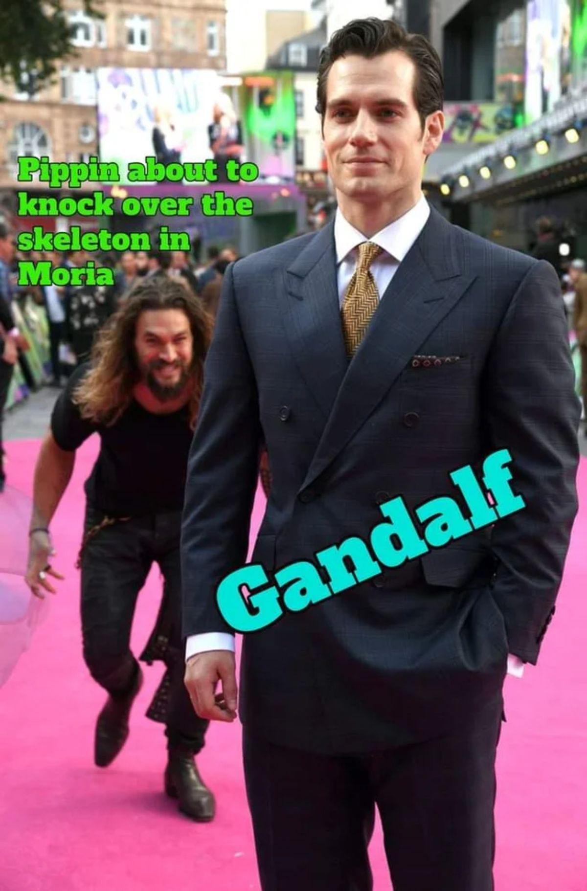 Gandalf Pippin Knocks Over Skeleton In Moria Meme