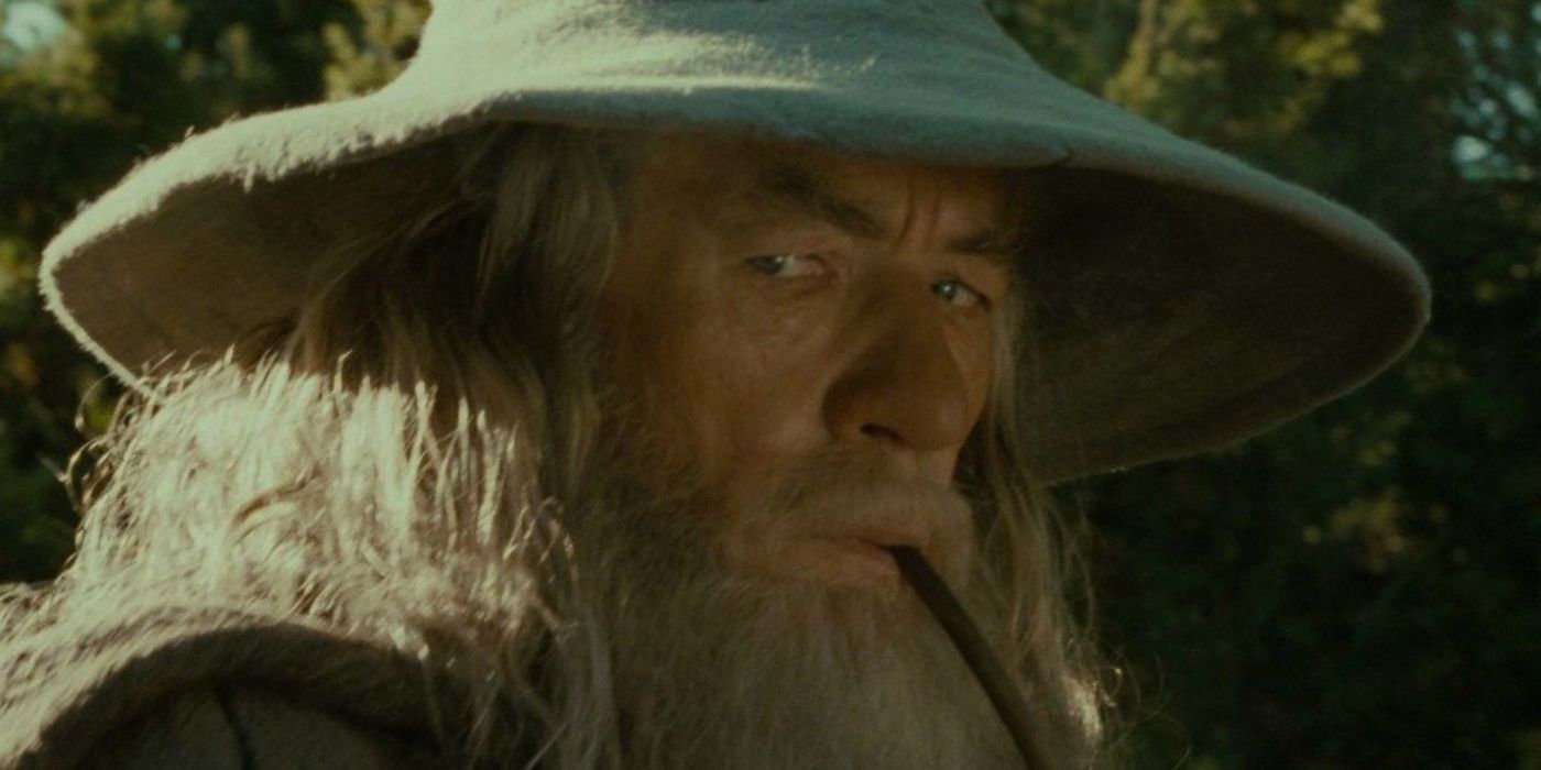 Gandalf smoking his pipe in The Lord of the Rings
