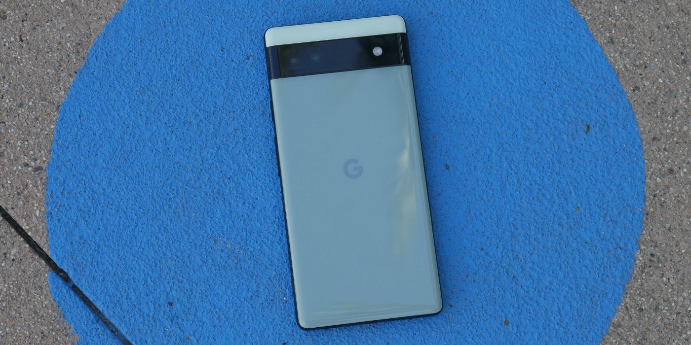 Google Pixel 6a blue background
