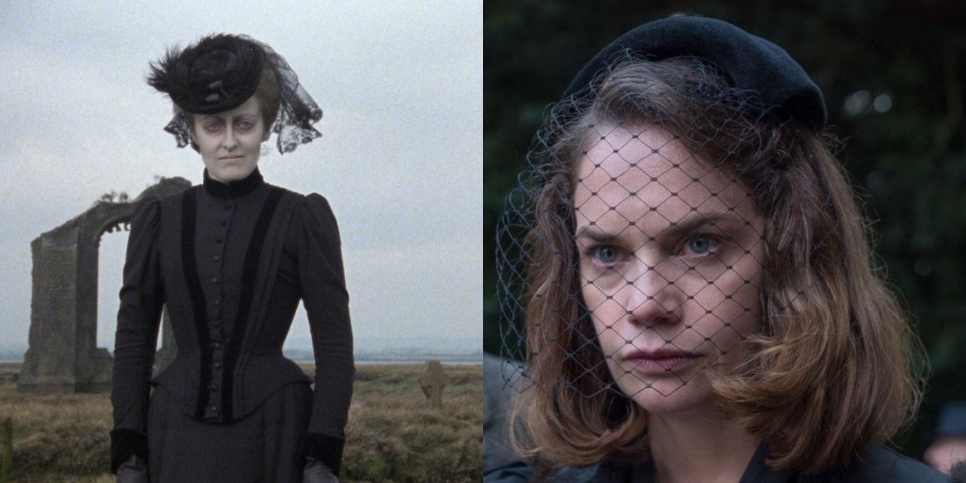 Split image of the ghost in The Woman in Black and Ruth Wilson in The Little Stranger