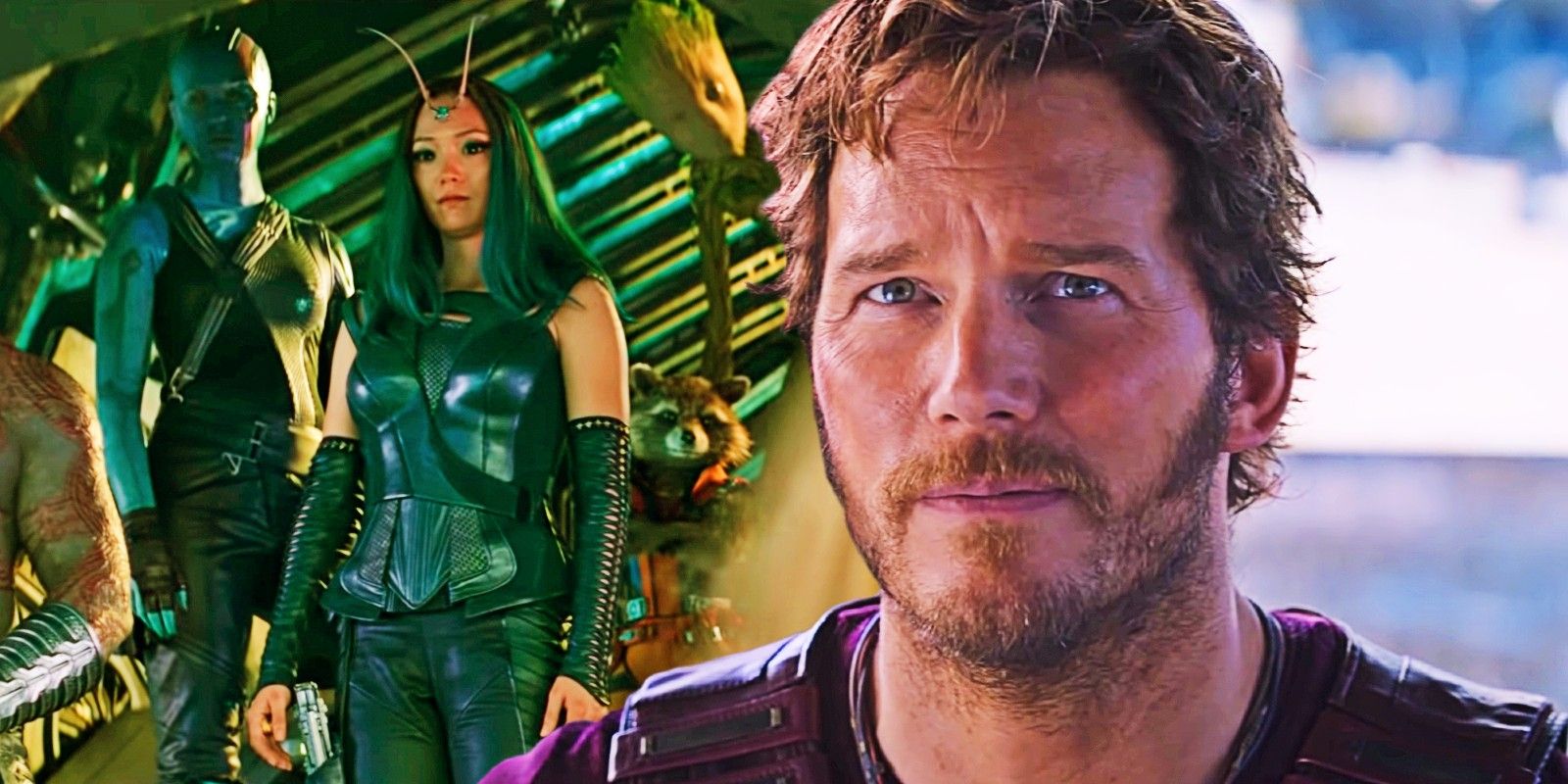 Chris Pratt as Star-Lord with Guardians of the Galaxy in Thor Love and Thunder