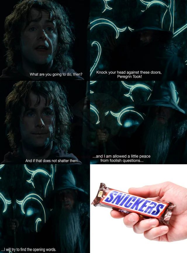 Hangry Gandalf Snickers Meme