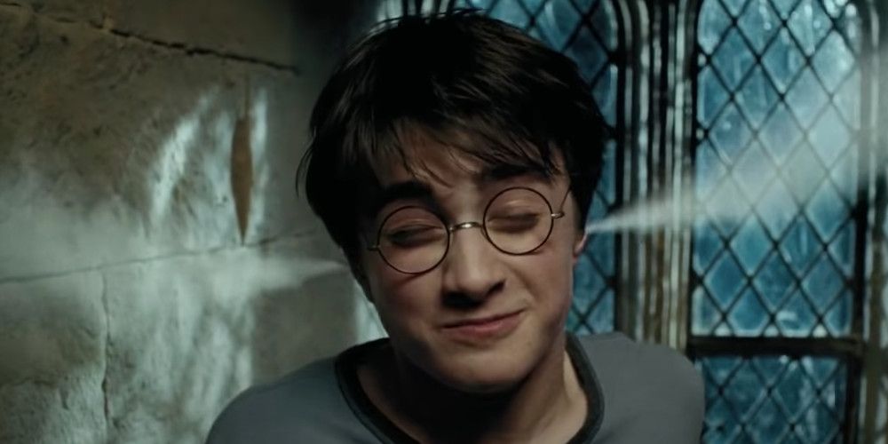 Harry Potter with smoke coming out of his ears