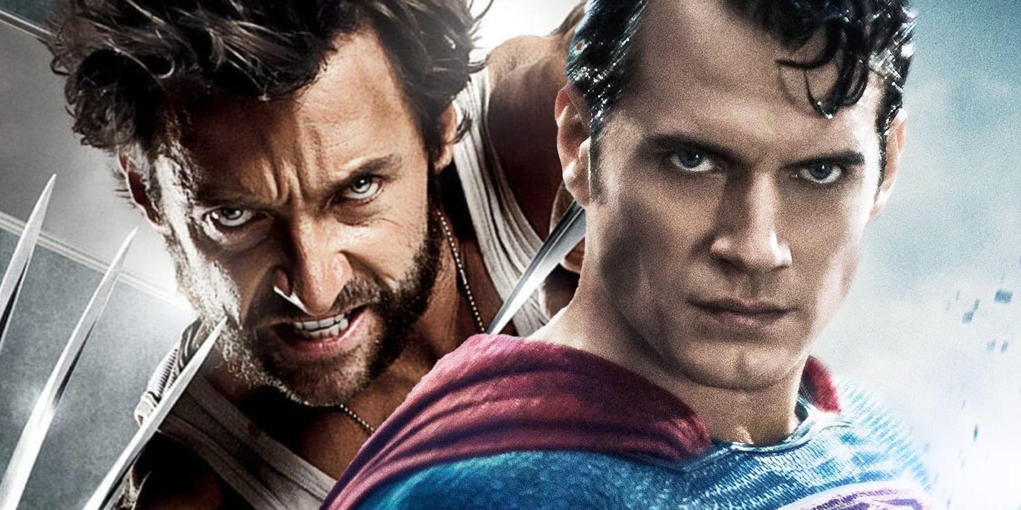 Henry Cavill Superman and Hugh Jackman Wolverine.
