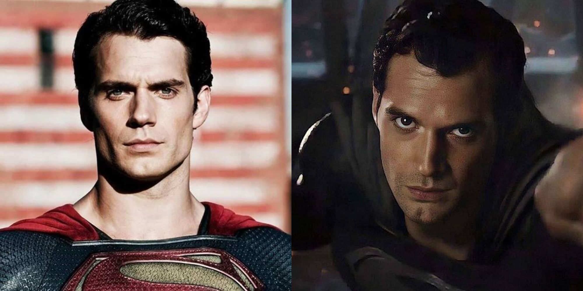 Split image showing SupermanSplit image showing Superman in Man of Steel and Zack Snyder's Justice League..