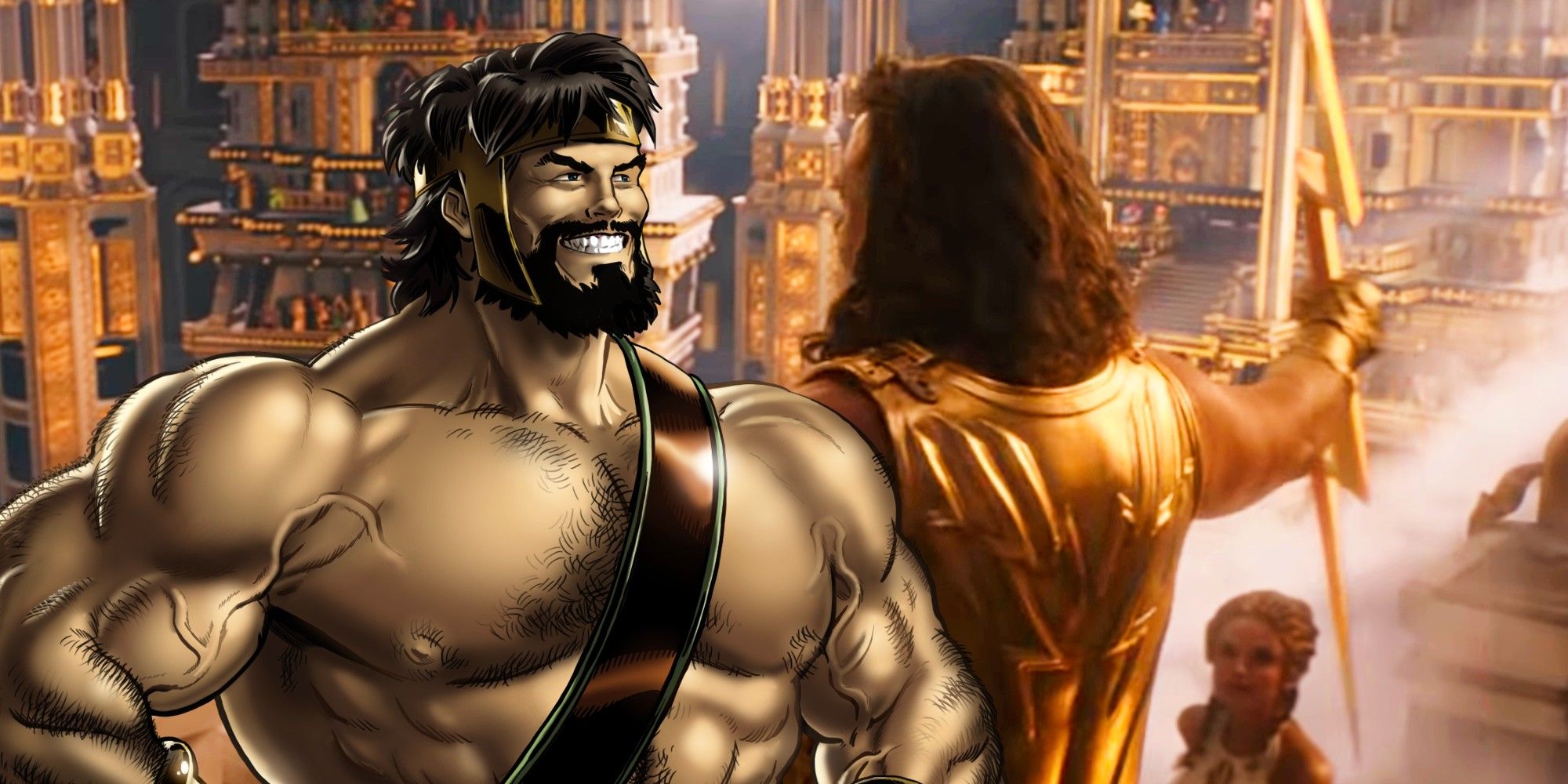 Hercules from Marvel Comics and Zeus from Thor Love and Thunder