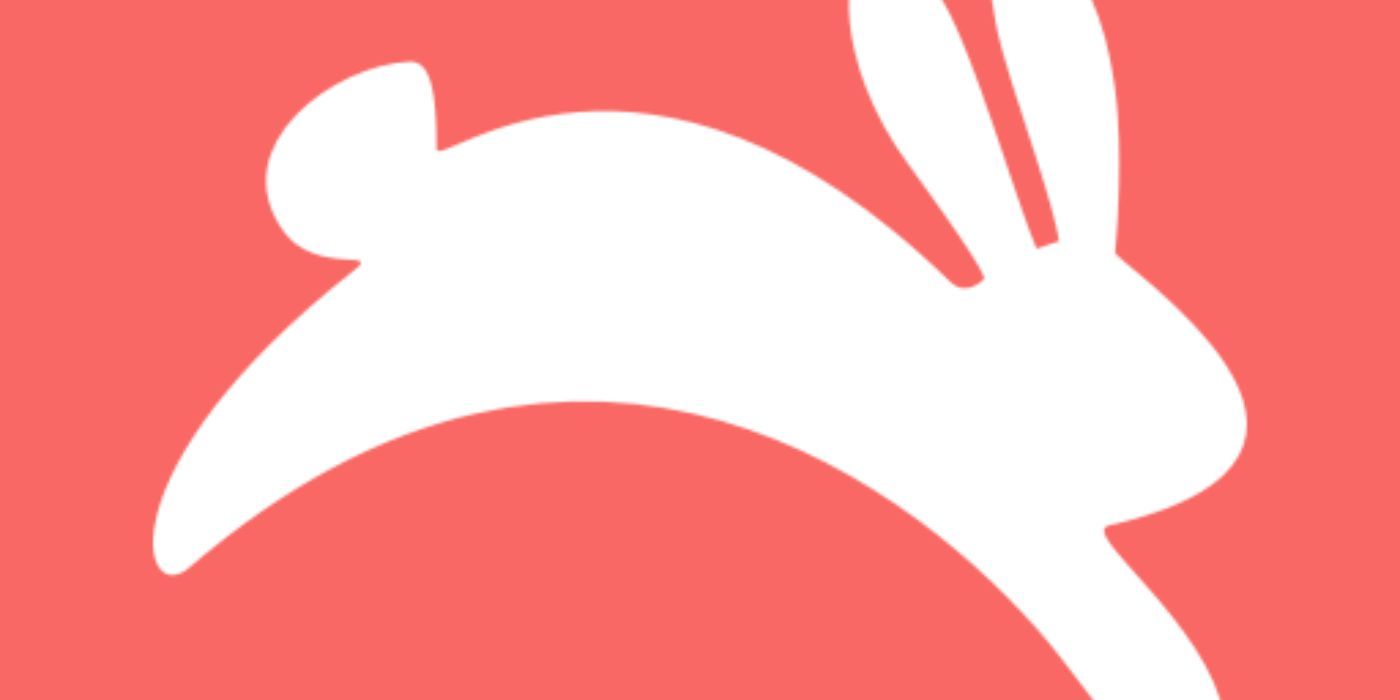 The logo for the app Hopper showing a bunny hoping.