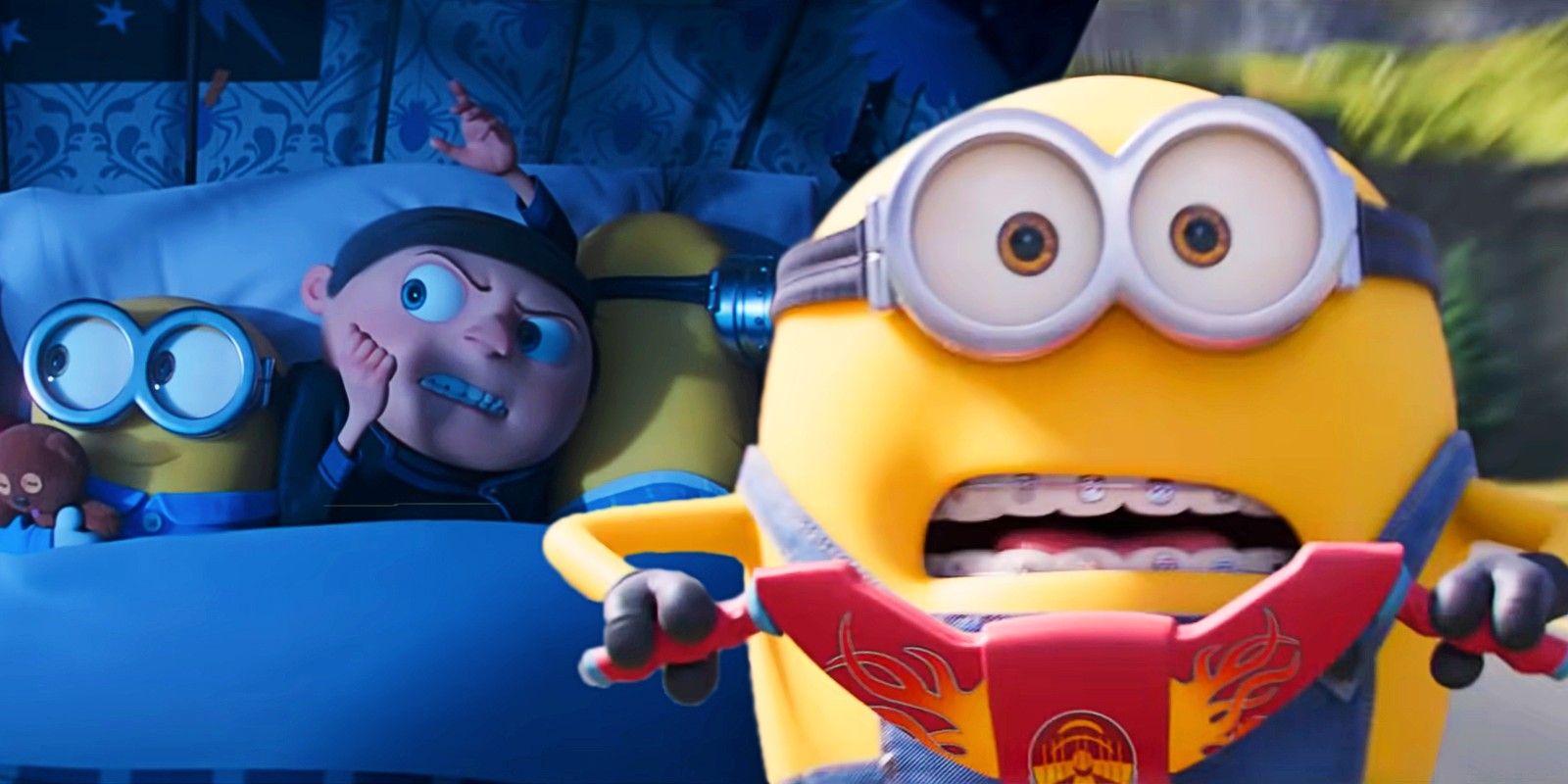 Kevin, Bob, Gru and Otto in Minions 2 The Rise of Gru