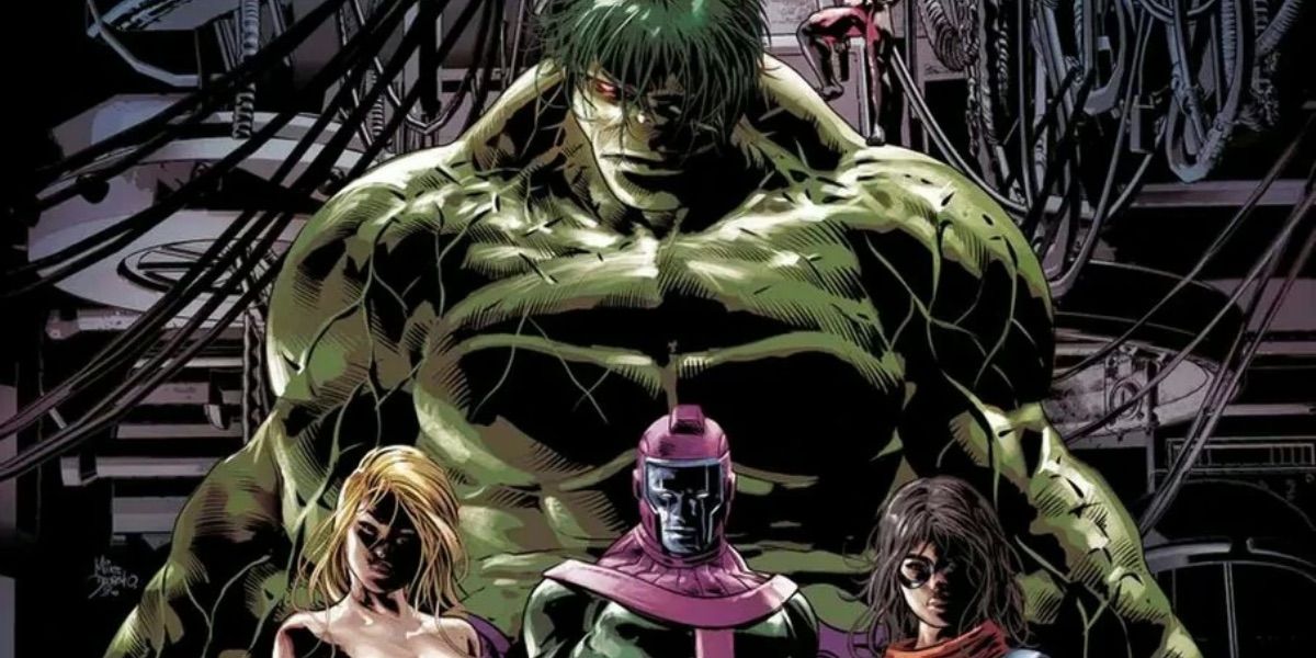 Hulk stands above other members of the Cosmic Avengers from Marvel Comics