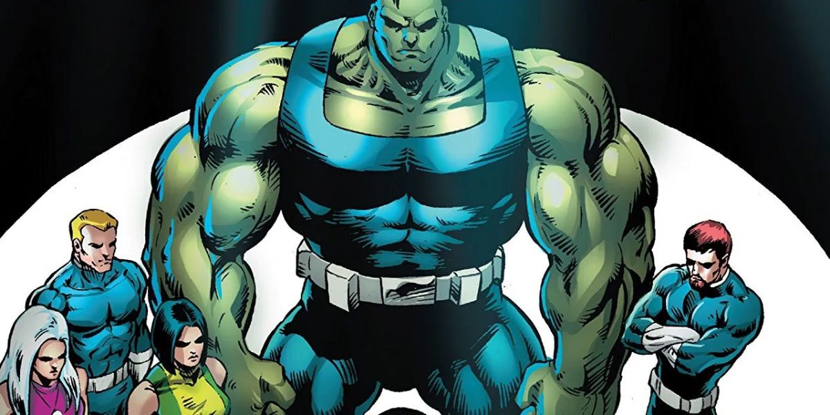 Hulk stands with the Pantheon members from Marvel Comics 