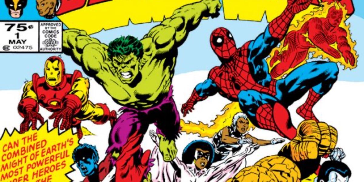 Hulk springs into action on the cover of Secret Wars 