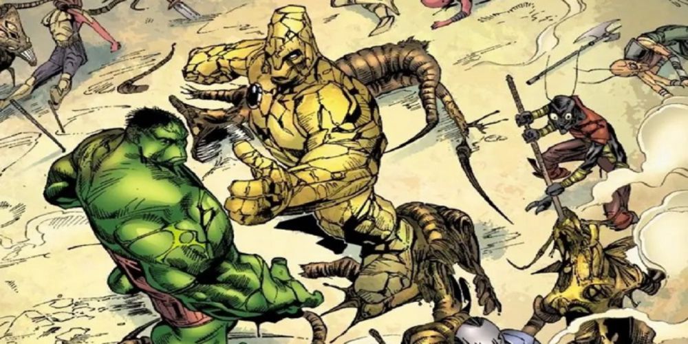 Hulk and Korg in Marvel comics